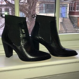 Zara snakeprint booties